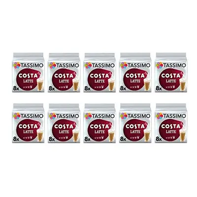 Tassimo Costa Latte Coffee Pods - Packs (80 Drinks)