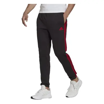 adidas Men's Essentials Fleece Tapered Elastic Cuff 3-Stripes Pants B