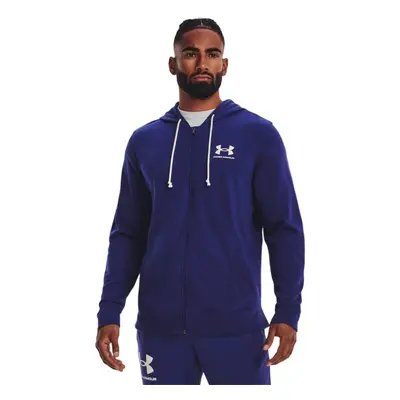 Under Armour Mens Rival Terry Full Zip Sonar Blue Onyx White Large