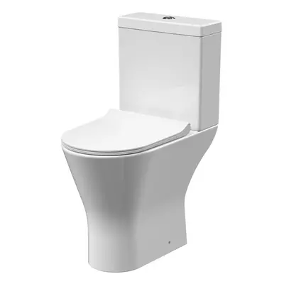 Comfort Height Rimless Toilet Pan, Cistern & Soft Close Seat - 845x380x605mm