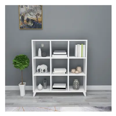 (White) Cube Square Bookcase With Legs Cabinet Storage