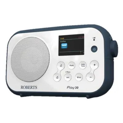 Roberts Radio PLAY30WB DAB/DAB+/FM RDS Digital Bluetooth Radio - White & Blue