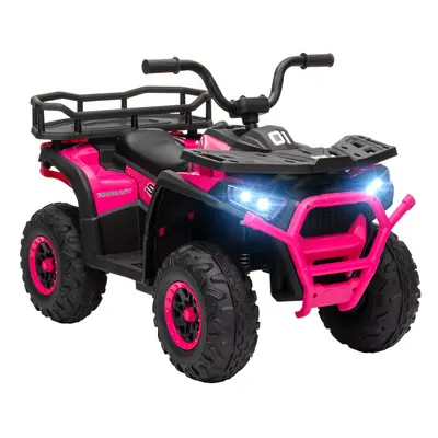 AIYAPLAY 12V Kids Quad Bike w/ Suspension Wheels, for Years - Pink