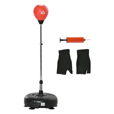 HOMCOM Punching Bag with Stand Boxing Bag Set with Adjustable Height Red