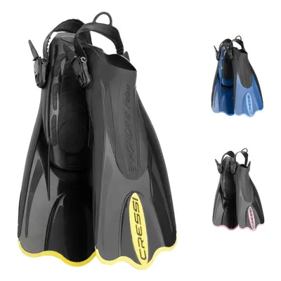 Palau Saf - Adjustable Short Flipper Fins for Snorkelling and Swimming, Adult Unisex,Black / Yel