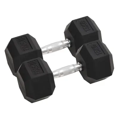 (2x kg) vidaXL Dumbbell Cast Iron Hex Dumbbell Free Weight Plate Fitness Multi Models