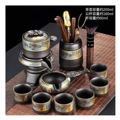 (Purple Sand Bamboo Rhyme Automatic Tea Ceremony+Pin Sheng 108) New Kung Fu Tea Cup Household Pu