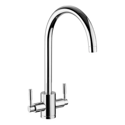 Rangemaster Aquatrend Kitchen Sink Tap Chrome Swivel Spout Mixer Hot Dual Lever