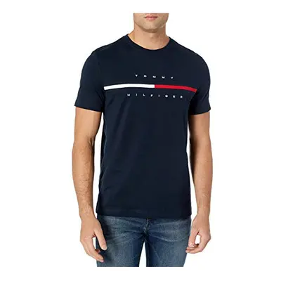 Tommy Hilfiger mens Short Sleeve Signature Stripe graphic T-shirt T Sh