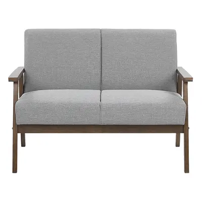 2 Seater Fabric Sofa Grey ASNES