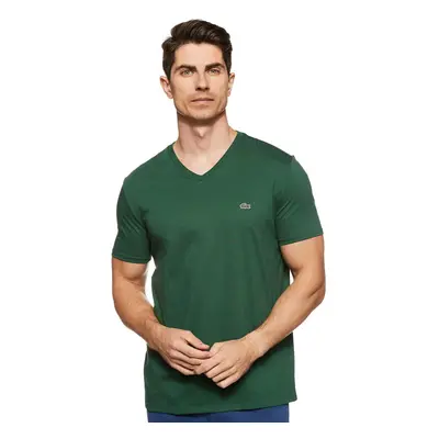 Lacoste Men's Short Sleeve V-Neck Pima Cotton Jersey T-Shirt Green 4X