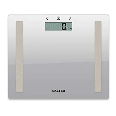 Salter Compact Body Analyser Bathroom Scales, Measure Weight BMI Body Fat Body Water, Ultra Slim