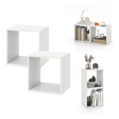 Set of Cube Storage Organizer Stackable Open Bookcase Display Rack Bookshelf