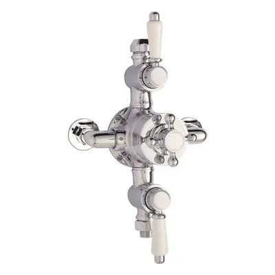 Traditional Exposed Triple Thermostatic Shower Valve (2 Outlets) - Chrome - Balterley