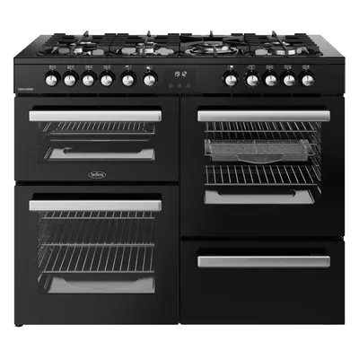 Belling Cookcentre 110DF 110cm Dual Fuel Range Cooker Black, A/A Rated with Maxi-Grill and Power