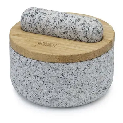 Dash Pestle and Mortar, Natural Granite with Bamboo lid, spice grinder and herb crusher