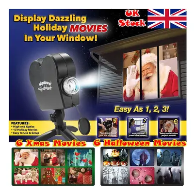 Window Projector with12 Movies UK Plug