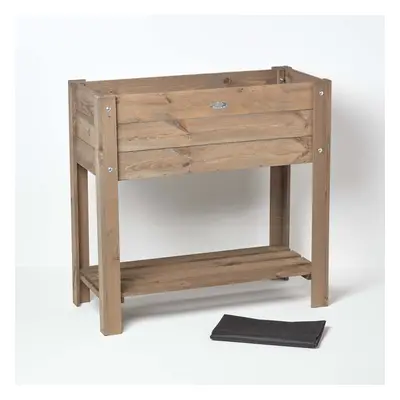 Brown Wooden Raised Bed Planter, 78cm Tall