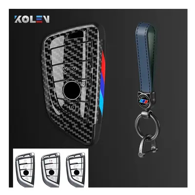 (B Carbon set 2) ABS Carbon Fiber Car Remote Key Case Cover Shell For BMW X1 X3 X5 X6