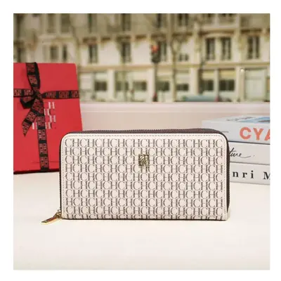 (Khaki) Luxury Brand Spring Fashion Women's Storage Wallet Cartoon Jacquard PU Long Capacity PVC