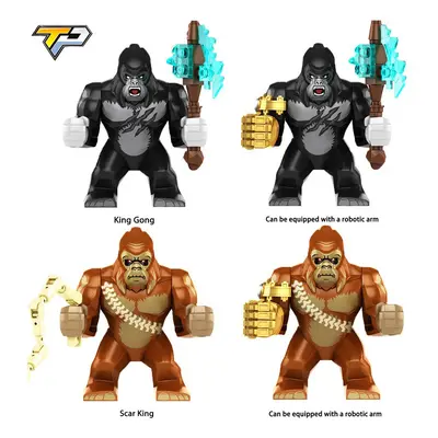 4PC King Kong Scar King Godzilla vs. Building Brick Minifigure Children's Assembled Toy