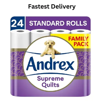 Andrex Supreme Quilts Quilted Toilet Paper Toilet Roll Pack 25% Thicker Than Before to Provide U