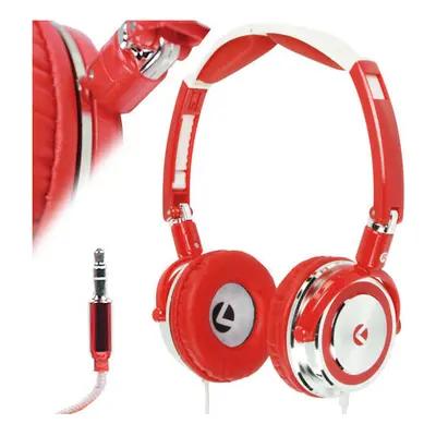 3.5mm Red Foldable On ear Stereo Headphones Headset Bass Swivel MP3 iPod