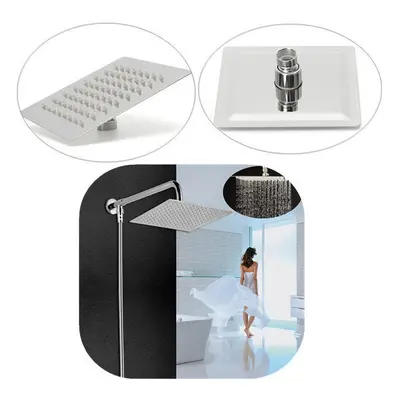 G1/2 Rain Shower Head Square Chrome Wall / Ceiling Mounted Bathroom Top Sprayer Faucet Stainless