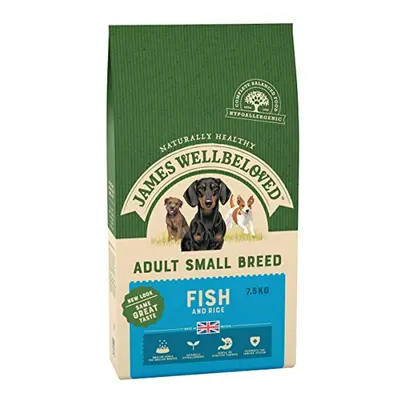 James Wellbeloved Complete Dry Adult Small Breed Dog Food Fish and Rice, 7.5 kg