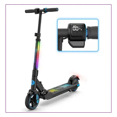 ((Blue)) EVERCROSS EV06C Electric Scooter, Foldable Electric Scooter for Kids Ages 6-12, Up to 9