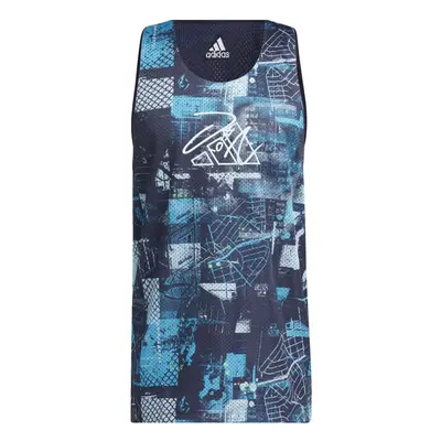 adidas Men's Dame Dolla Tank Multicolor/Shadow Navy Large