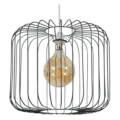 Metal Wire Design Easy Fit Ceiling Pendant Light Shade in a Matt Black Finish