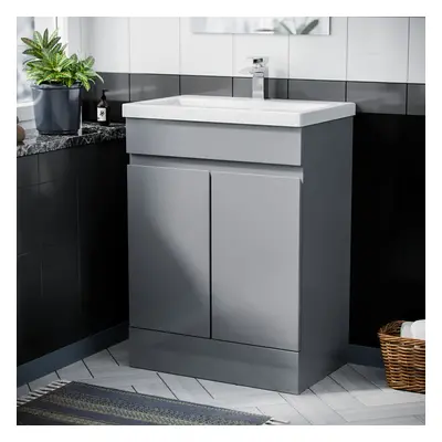 Alaska Light Grey mm Freestanding Basin Vanity Unit