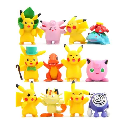 (12pcs) 12pcs Pokemon Figure Pikachu Kids Toy Cake Topper