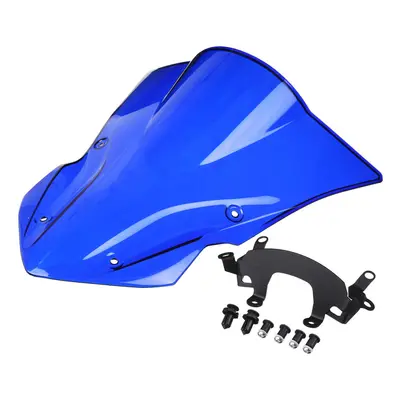 (Blue) Motorcycle Windshield WindScreen Double Bubble