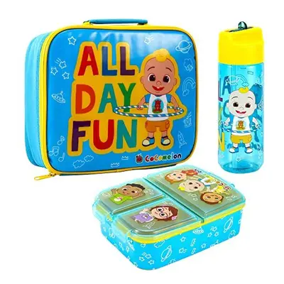 Cocomelon Kids Childrens Lunch Box Set â Insulated Lunch Bag, Multicompartment Lunch Box & 540