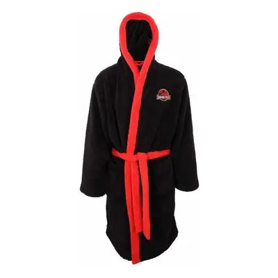 (S-M, Black/Red) Jurassic Park Unisex Adult Logo Dressing Gown