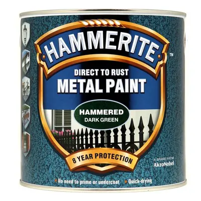 Hammerite Hammered Direct to Rust 2.5L Dark Green