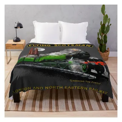 Fleece Throw Blanket The Legendary flying Scotsman over the Forth Steam Train by Motormaniac for