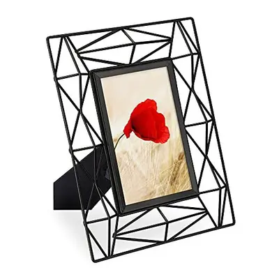 Navaris Prism Design Photo Frame - Fits 6x4 Photos - Glass and Metal Standing Rectangular Pictur