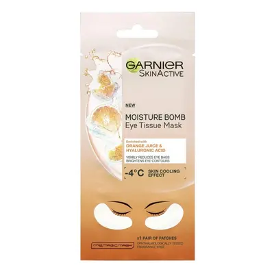 Garnier Hyaluronic Acid and Orange Juice Tissue Mask, Hydrating Brightening Tissue Eye Sheet Mas