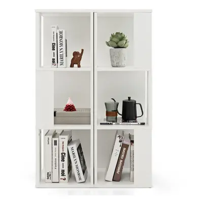 3-tier Bookshelf Asymmetric Display Shelf Utility Storage Organizer