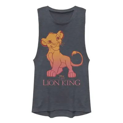 Disney Lion King Simba Fade Women's Muscle Tank Denim Blue Heather X