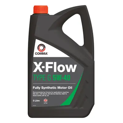 Comma XFG5L X-Flow Type G Fully Synthetic 5W40 Motor Oil, Litre