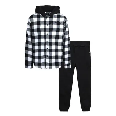 DKNY Boys' Shirt - Piece Woven Button Down Shirt with Hood and Jogge