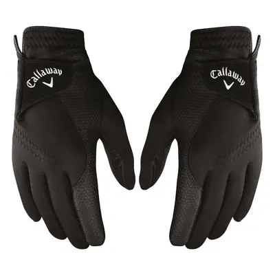 (ML, Black) Callaway Golf Mens Grip Fleece Lined Leather Palm Gloves - Pair