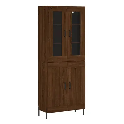 (brown oak, wood doors) vidaXL Highboard Sideboard Tall Storage Cabinet Side Cabinet Engineered 