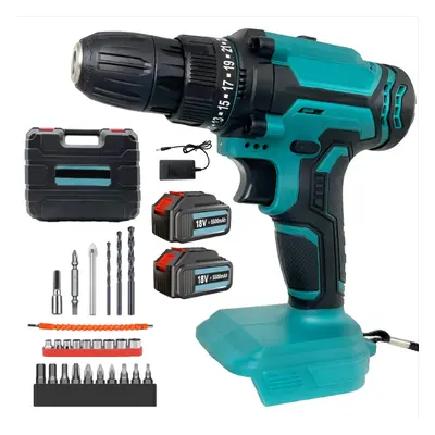 2Battery 5.5A 21V Cordless Drill Combi Driver Electric Screwdriver Set