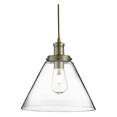 Pyramid Light Pendant In Antique Brass