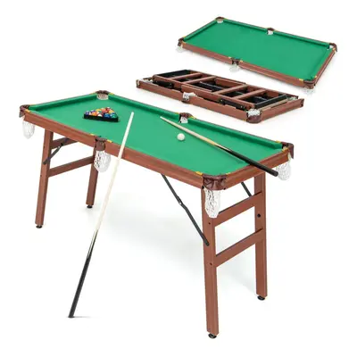 Folding Pool Table Set Portable Billiards Table Game w/ Foldable Legs